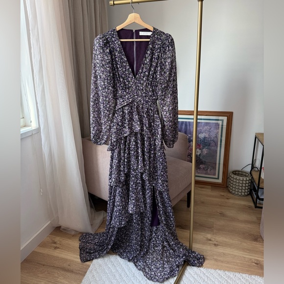 Astr Purple Floral Maxi Dress M - Picture 9 of 13